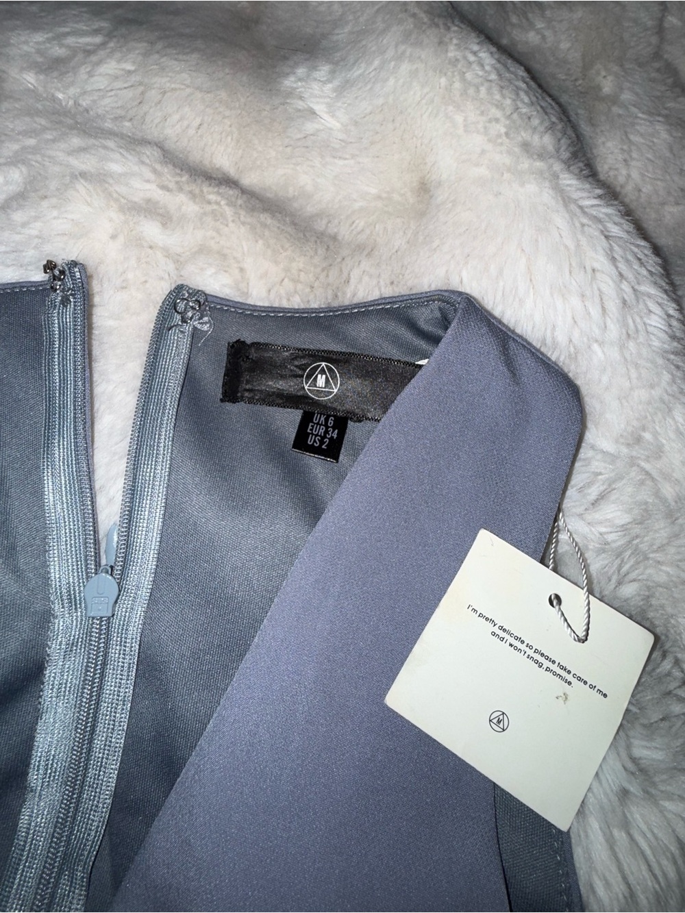 Mango Slate Blue High-Low V-Neck Ruffle Dress - Picture 2 of 2